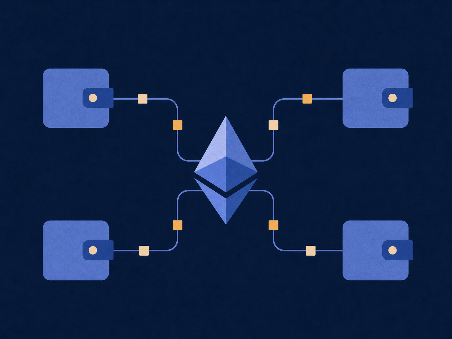 Minimal illustration of connected Ethereum transaction wallets